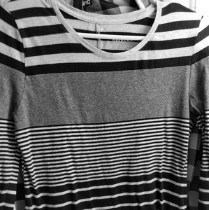 Black/White Striped Merona Womans Long Sleeve